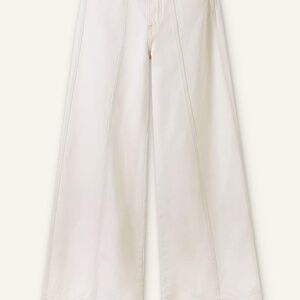 Wide leg ivory jean